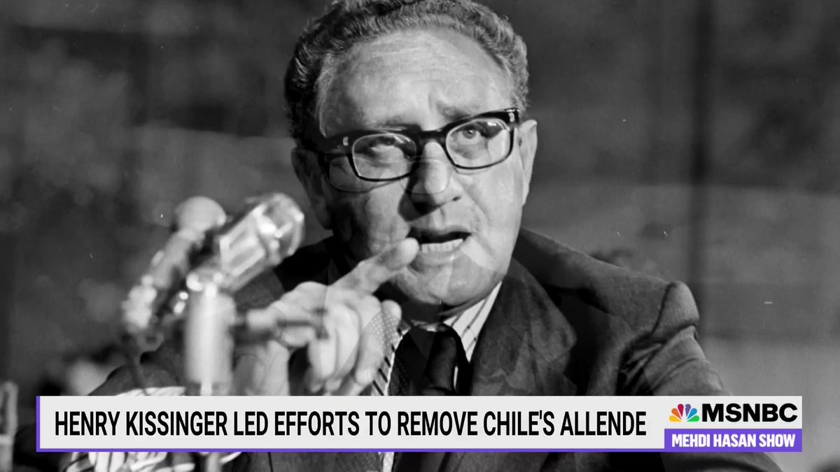 "That Henry Kissinger is still being celebrated, despite Chile's 9/11, despite his well-documented role in undermining democracy in that country, is one of the great injustices & outrages of our time." My MSNBC commentary on Kissinger & the "other 9/11".