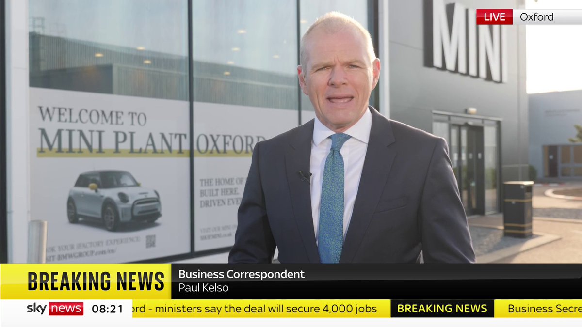 🚗 BMW to make new electric Mini in Oxford after securing millions in taxpayer funding. Sky's Paul Kelso has more 👇 📺 Sky 501, Virgin 602, Freeview 233 and YouTube