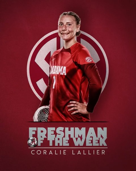 ⚽️WK4 | SEC Soccer Player of the Week FRESHMAN: Coralie Lallier Alabama Soccer x #SECSOC