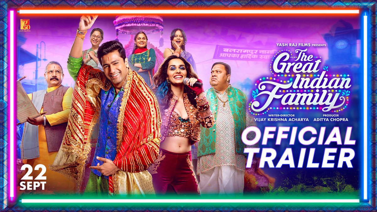 Humaari #TheGreatIndianFamily aapki family se milne aa rahi hai 22nd September ko! Watch the trailer NOW. Milte hain aapke nazdeeki cinemagharon mein! #YRF50