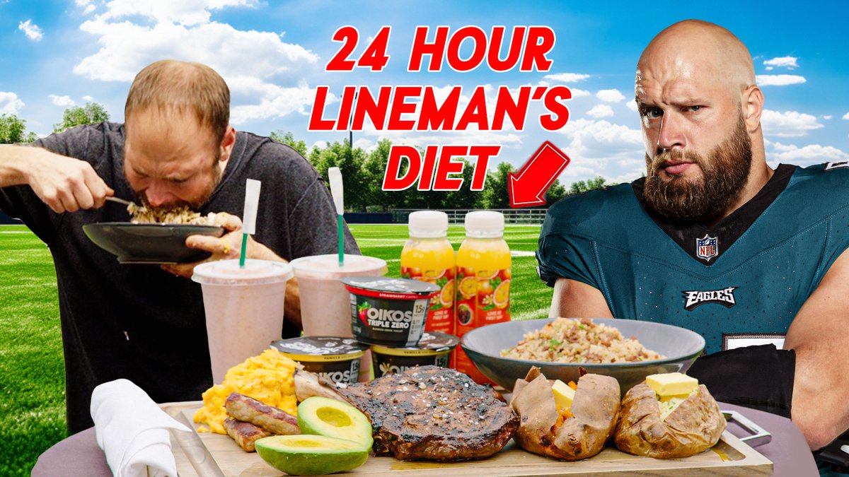 Competitive eater vs an NFL Lineman's Diet 😧 Firstrust Bank | #FlyEaglesFly