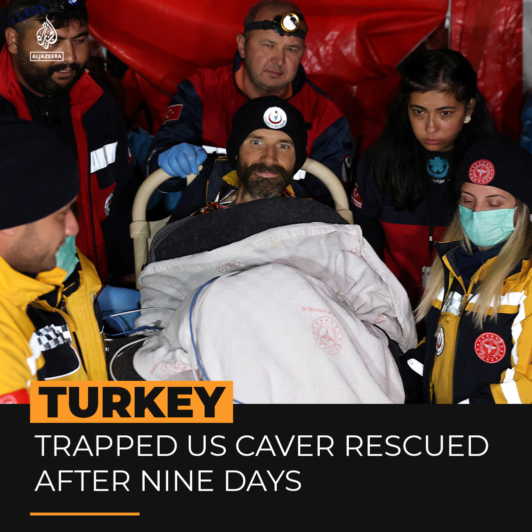 This video shows the moment US researcher Mark Dickey was brought out of a cave in Turkey where he’d been trapped 1,000 metres underground for nine days ⤵️