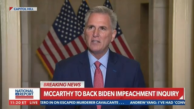 BREAKING NEWS: House Speaker Kevin McCarthy announces that he will back the opening of an impeachment inquiry into President Joe Biden.