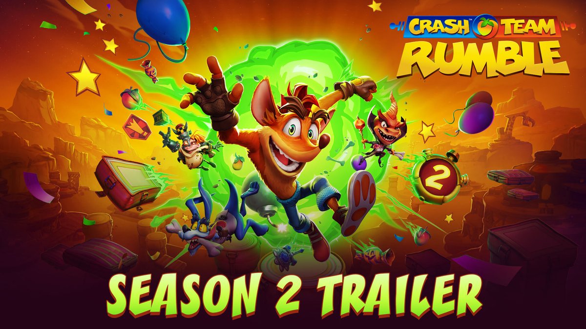 Calling all party crashers! Season 2 of #CrashTeamRumble is NOW AVAILABLE with an all-new co-op party mode, new maps, and more!