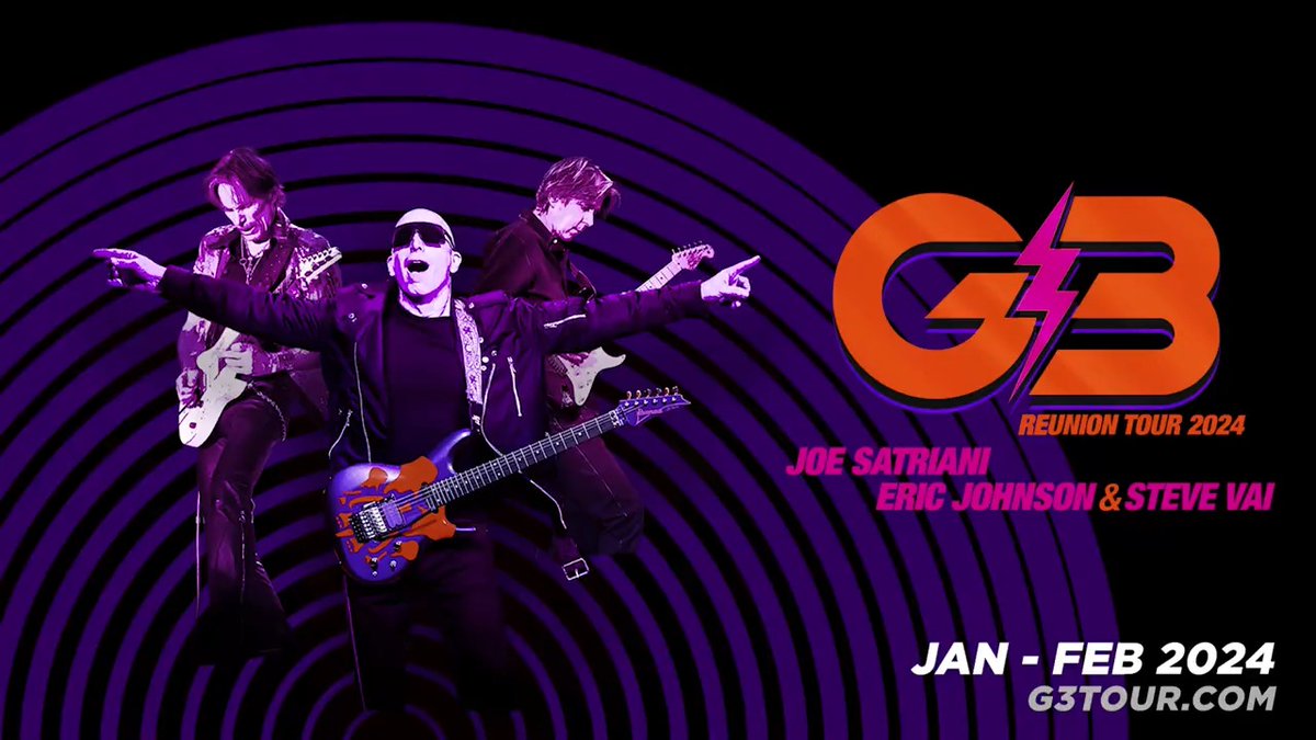 After close to 30 years, the original G3 lineup will be going out again with myself, Joe Satriani &amp; Eric Johnson. I’m so looking forward to being on that stage with my G3 brothers again. Details at Tickets presale 9/13 and onsale 9/15