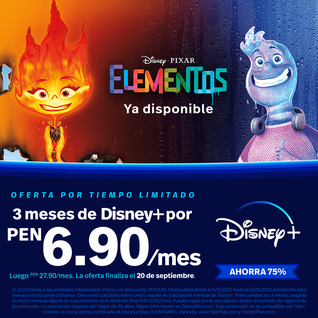 #Elementos llegó a tu casa con una oferta especial en #DisneyPlus: 3 meses a un precio increíble 🔥 #Elemental