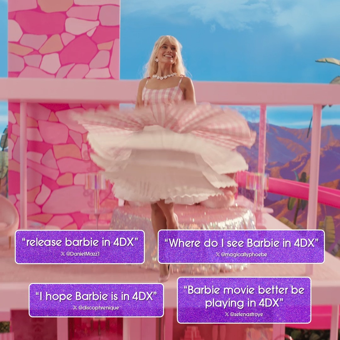 Time to party with Barbie in 4DX! 💓 Barbie is coming to Regal in ✨4DX ✨ THIS Friday! 🎟️ :
