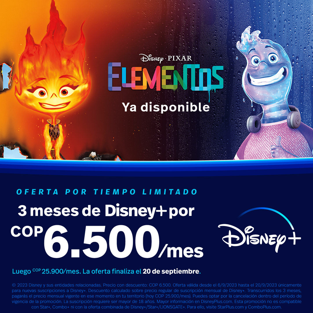 #Elementos llegó a tu casa con una oferta especial en #DisneyPlus: 3 meses a un precio increíble 🔥 #Elemental