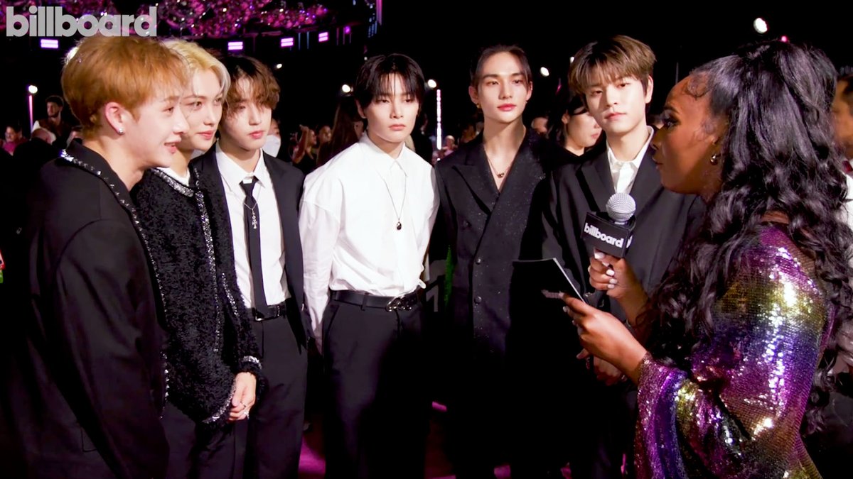 .Stray Kids chats with Billboard about their VMA performance, react to their Billboard chart success, & more on the red carpet at the 2023 MTV #VMAs.