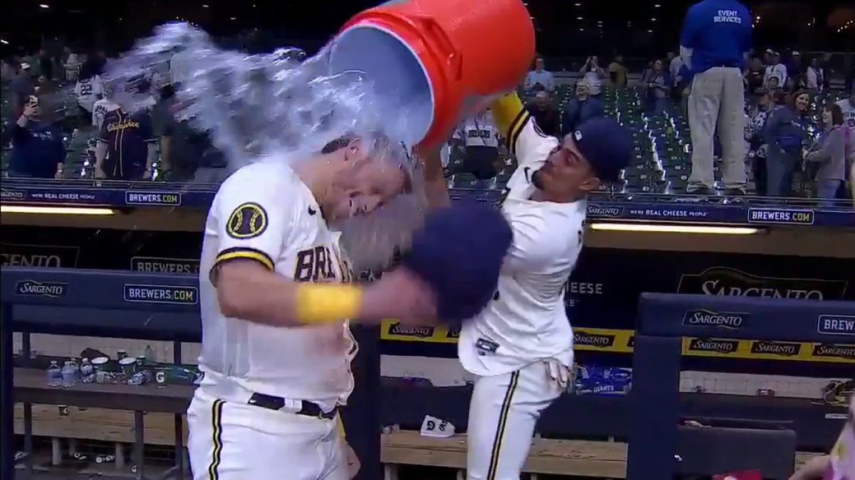 "Right now I'm just trusting the process." Josh Donaldson got the Gatorade bath after launching his first home run with the squad! #ThisIsMyCrew | Sophia Minnaert