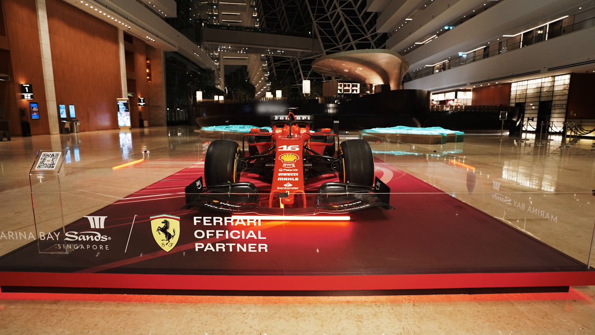 We invite you to witness Scuderia Ferrari HP up-close. On display at Marina Bay Sands Hotel lobby Tower 1 from now till 18 Sep.🏎️ 🔗 #ScuderiaFerrari #MarinaBaySands