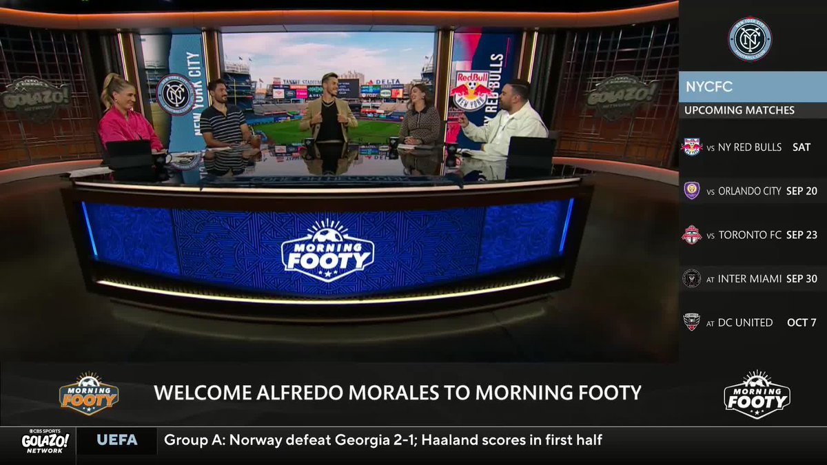 "You can feel it the week leading into the game... It's a derby, that's a fact, you have to give everything you have." @NYCFC's Alfredo Morales joins Morning Footy in studio to talk about the Hudson River Derby. ⚔️