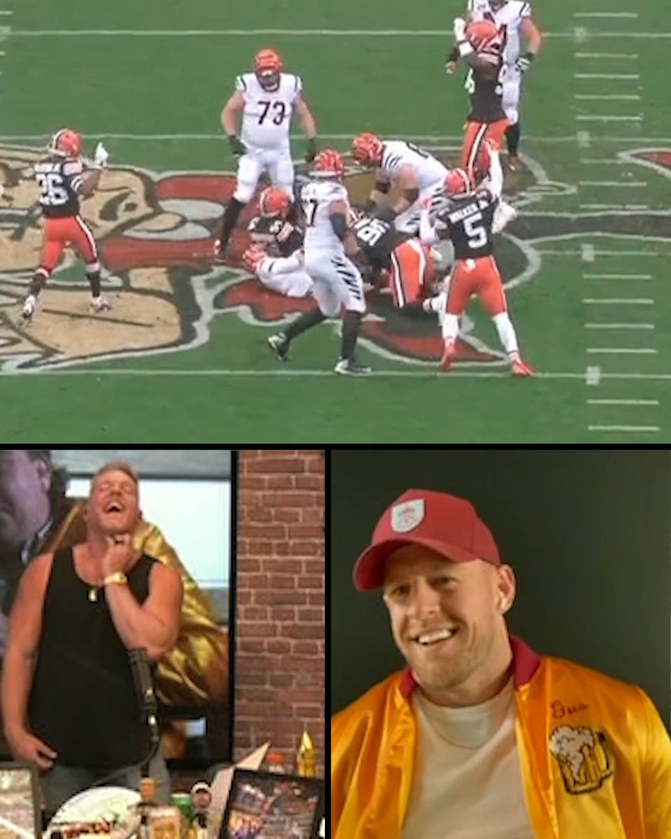 "Take a hint here bud, probably gonna get caught with a crossover." JJ Watt was shocked they didn't see Myles Garrett's move coming 😂 (via Pat McAfee)