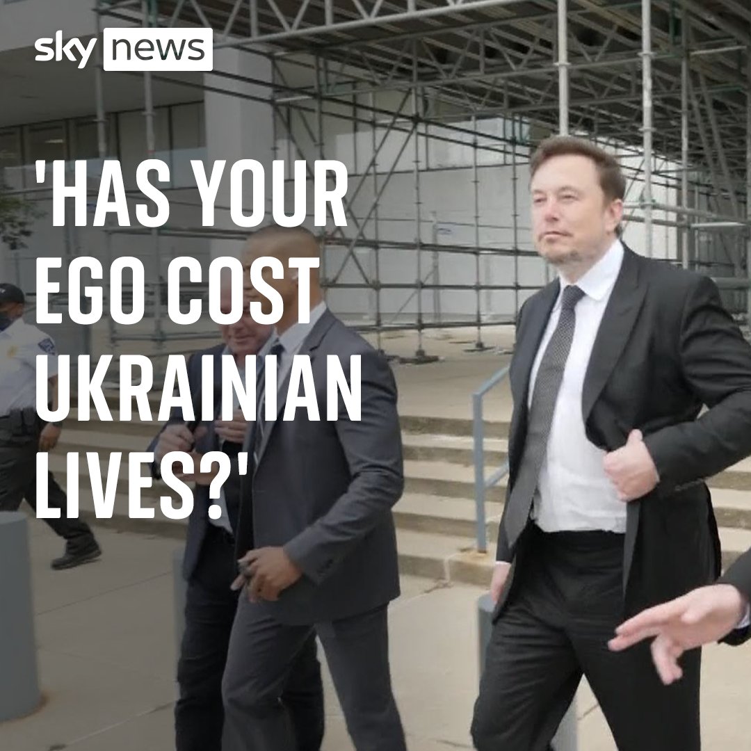 'Has your ego cost Ukrainian lives?' Elon Musk was questioned by a Sky News reporter after the billionaire admitted thwarting a Ukrainian attack on Russia