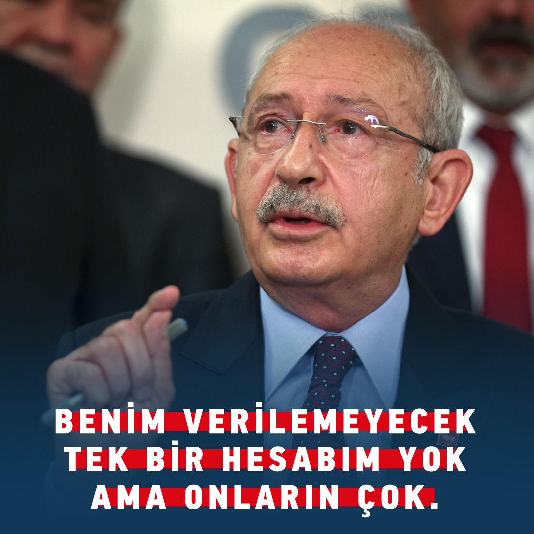 Genel Başkanımız Kemal Kılıçdaroğlu: “Beni tanımıyorlar. Sanıyorlar ki bir dava açacaklar, Kılıçdaroğlu korkacak, susacak. Benim verilemeyecek tek bir hesabım yok ama onların çok. Yürekleri yetiyorsa konuyu TBMM’ye getirirler, yeniden tartışılır.”