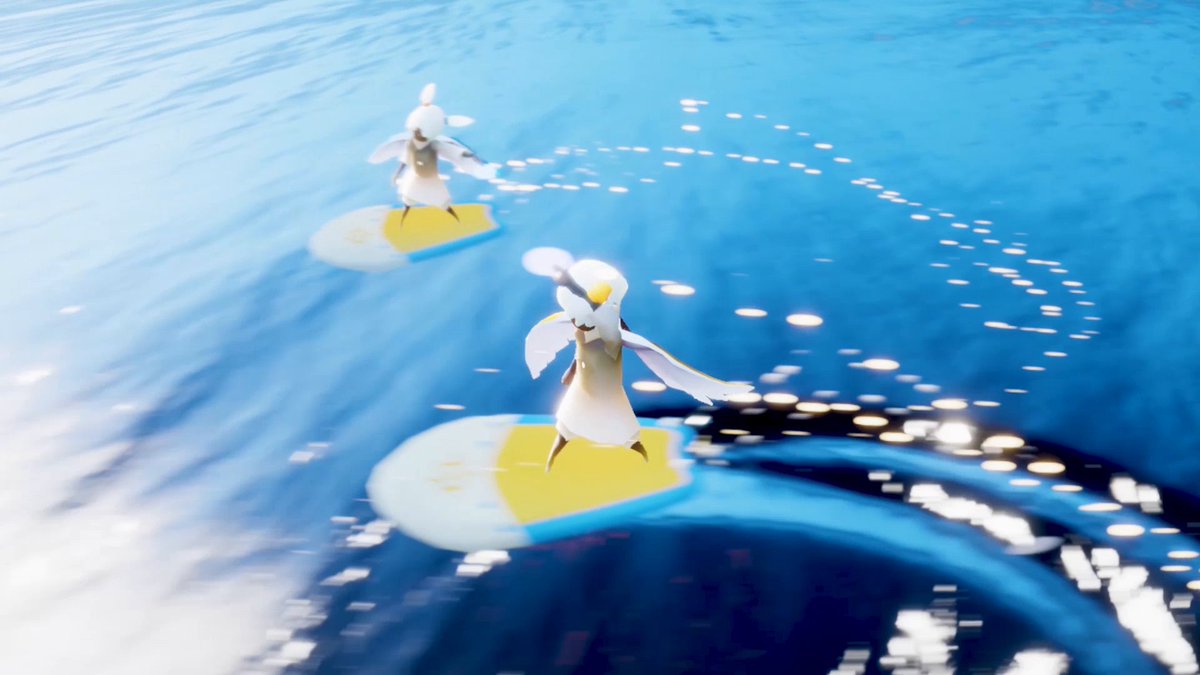 Nothing like fun in the sun. ☀️ Catch some rays in @ThatSkyGame's Days of Sunlight. Hang out with jellyfish, chill by the water, or go for a quick surf. It's all good vibes here.