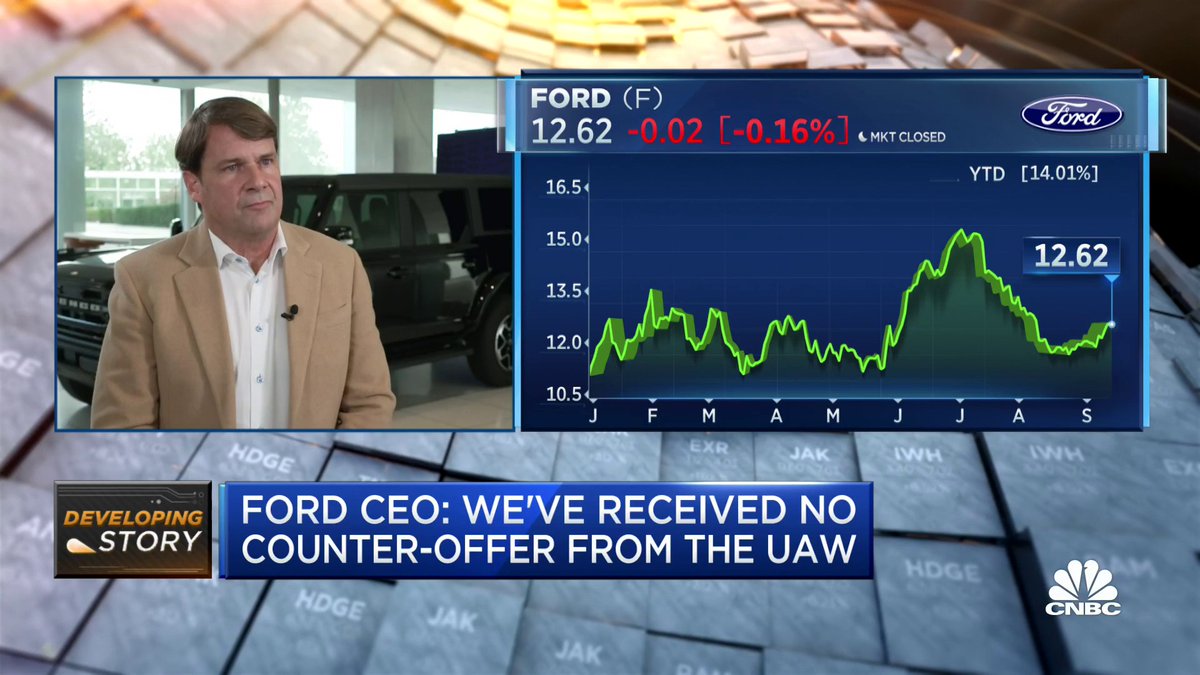 "There's no way we can be sustainable as a company," says Ford Motor Company CEO Jim Farley if they paid what the UAW is demanding $F Phil LeBeau UAW