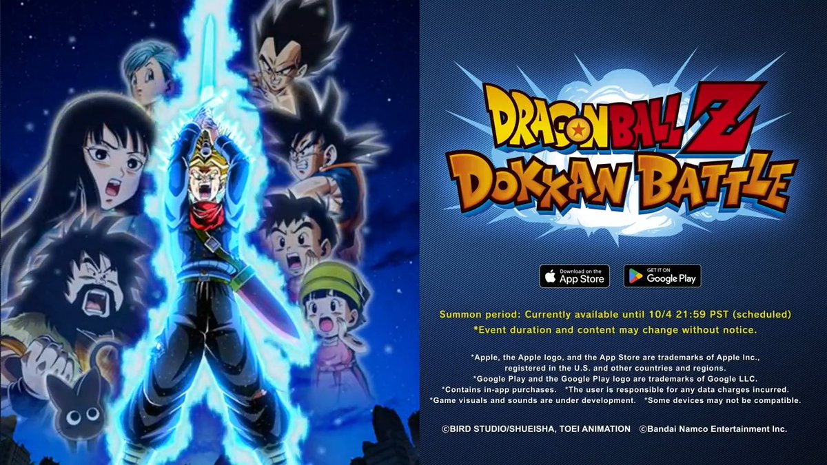 [Worldwide RT &amp; Share Campaign] We've released a special promo video to celebrate the arrival of Super Saiyan Trunks (Future)! If this and the Super Saiyan Gohan (Future) PVs reach 30K RT &amp; shares worldwide, all users will get 7 Dragon Stones! #dokkanbattle #dokkan #dragonball