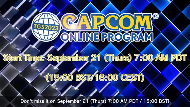 Join us next Thursday, Sep. 21 7am PDT for our #TGS2023 Capcom Online Program. Get ready for: 🐲 Dragon’s Dogma 2 💎 Resident Evil 4: Separate Ways and VR Mode ⚖️ Apollo Justice: Ace Attorney Trilogy 💪 Street Fighter 6 🦖 Exoprimal 📺 Info: