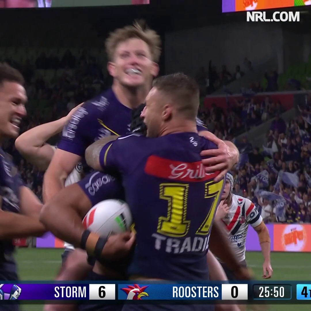 Offloads from the Storm! 🙌 #NRLStormRoosters