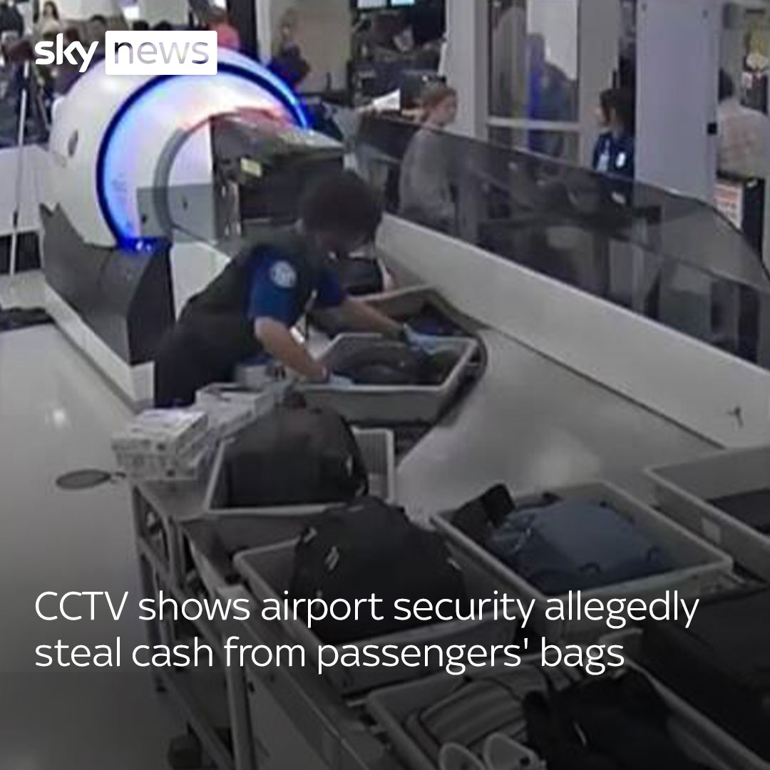 Footage released shows Josue Gonzalez and Labarrius Williams picking through bags on a conveyer belt at Miami International Airport. Latest US news: