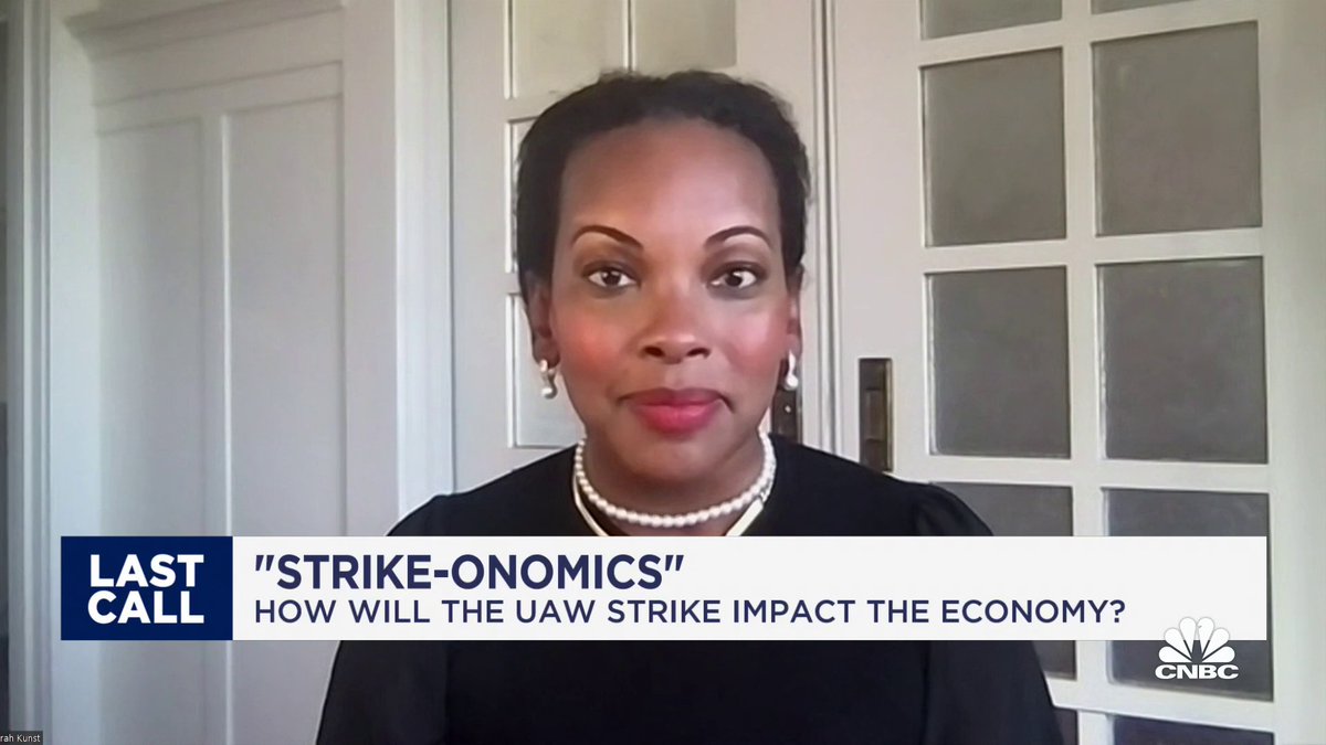 "These automakers have maybe 60 days of inventory," says cleocapital's @sarahkunst on the UAW strike. "If they want to sell cars and put those big red bows in people's driveways on Christmas morning they're going to need to get this resolved quickly." $F $GM $STLA