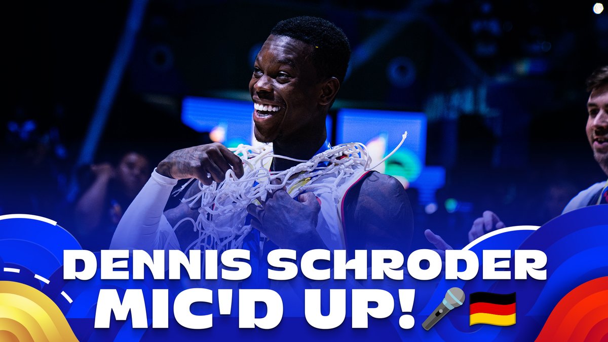 We stuck a microphone on MVP Dennis Schroder after the #FIBAWC Final 😎🎤