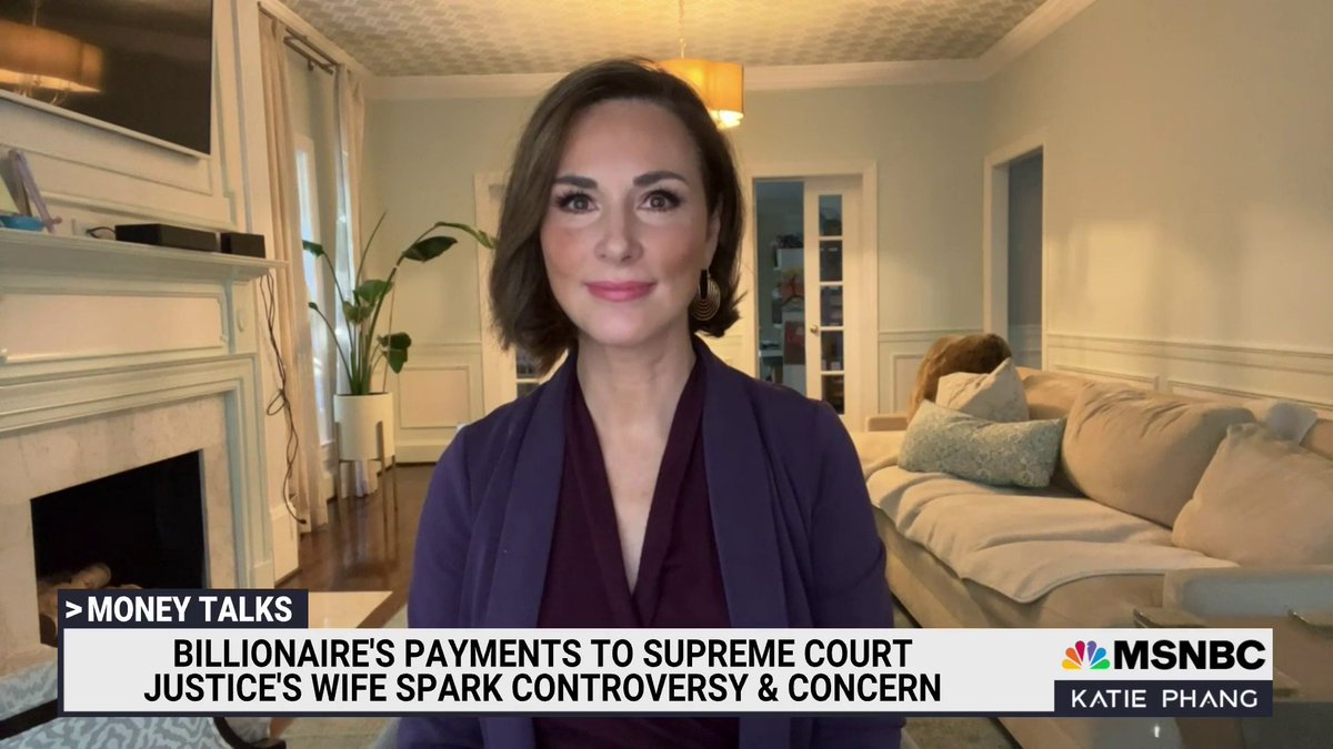 "We're talking about the nation's most prolific Supreme Court conservative advocate organizing secret payments directly to the wife of a Supreme Court justice. These are payments via a group...seeking to influence the Supreme Court on key issues" Heidi Przybyla ๐บ #KatiePhangShow