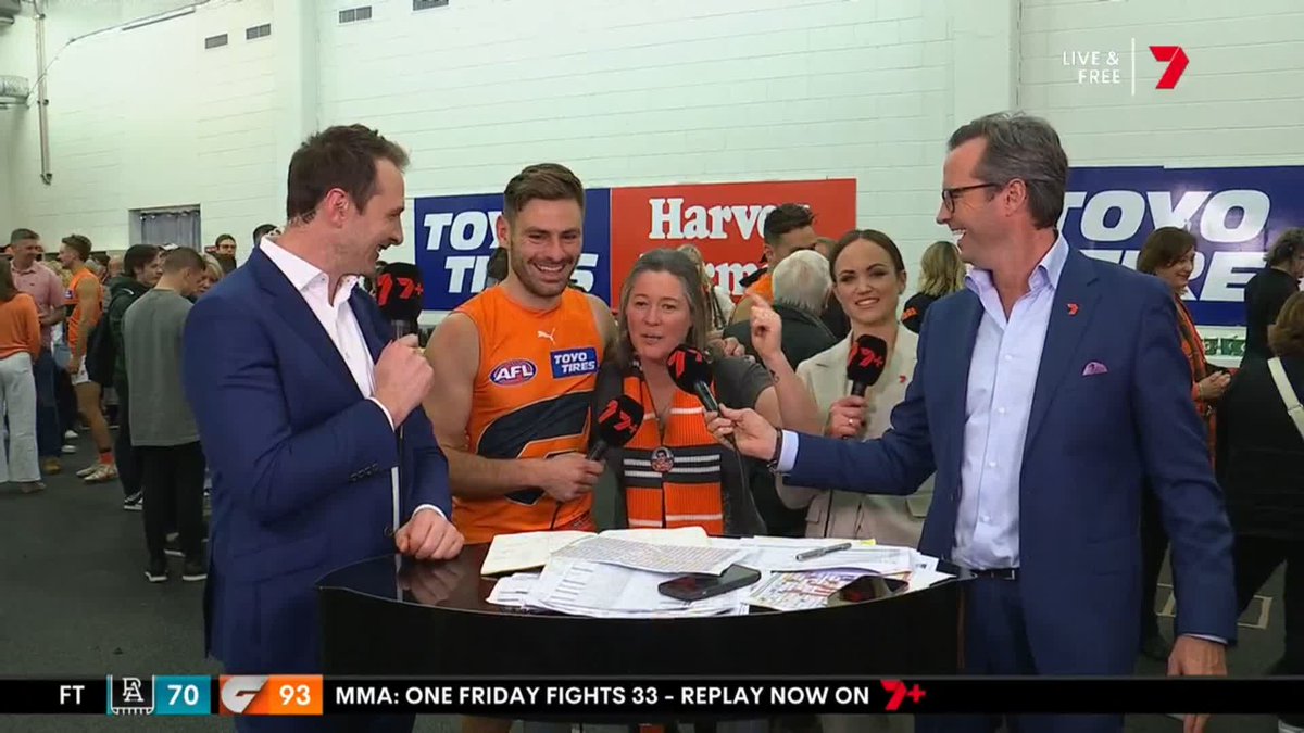3 votes: Toby Bedford's mum 😂 #AFLPowerGiants