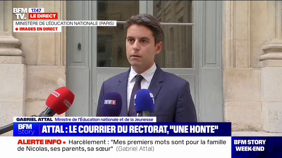 Gabriel Attal: "J'ai fait de la lutte contre le harcèlement scolaire ma grande cause"