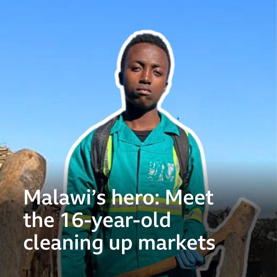 🇲🇼 This 16-year-old’s clean-up campaign is giving Malawi's markets a facelift. Dwayne Nyambo mobilises young volunteers in Blantyre to clean up. This has helped to improve hygiene and cut down risks of diseases spreading to traders and visitors. #Malawi