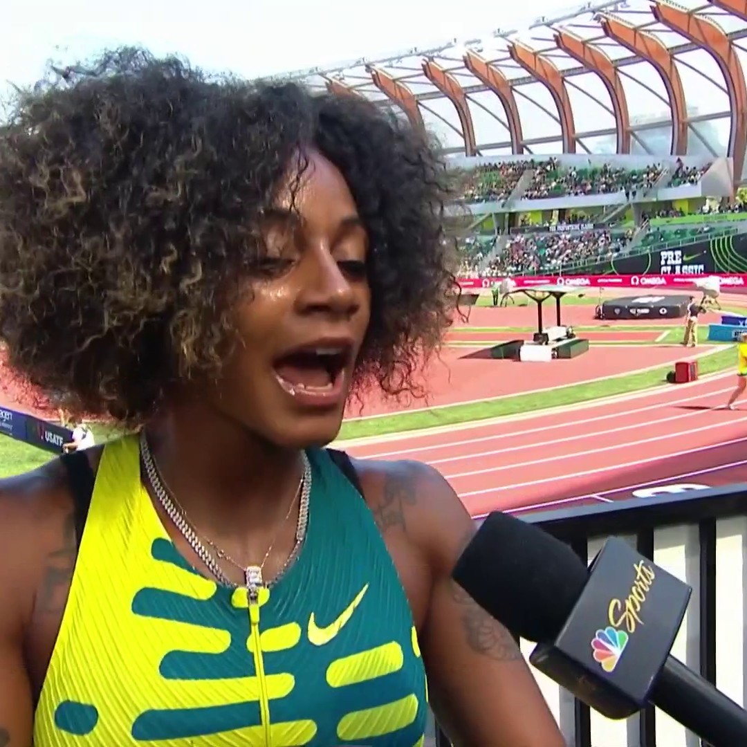 "I had to pull out the natural." Sha'Carri Richardson on wearing her natural hair in her final race of the track & field season.