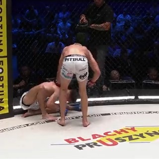Oh no!! Kick to a downed opponent!! Fight is over!! What is going to happen!? #KSW86