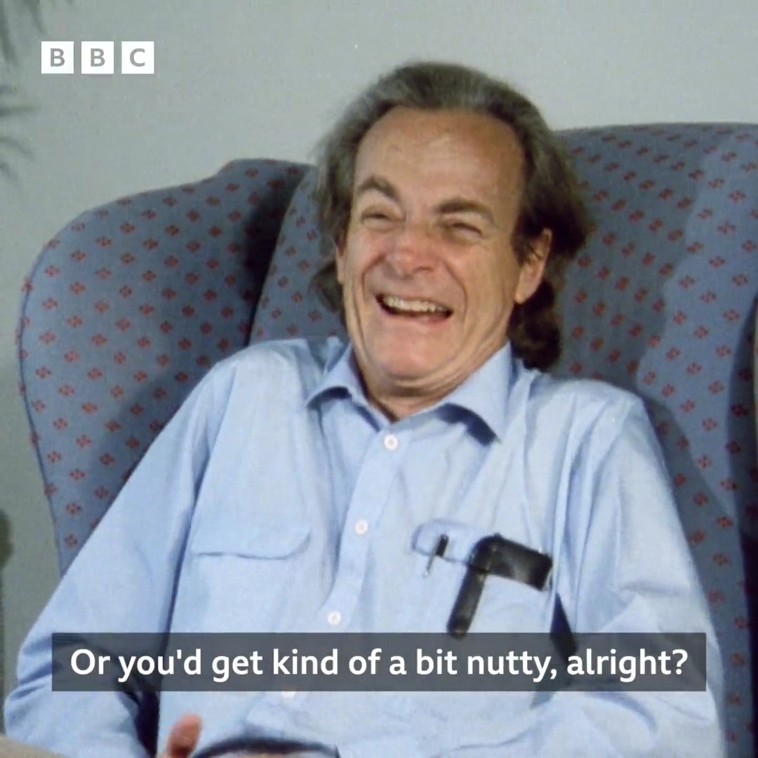 Richard Feynman explaining atoms and stars in this ‘Fun to Imagine’ BBC series, recorded at Feynman's home in Altadena, California, ca. 1983 🧠
