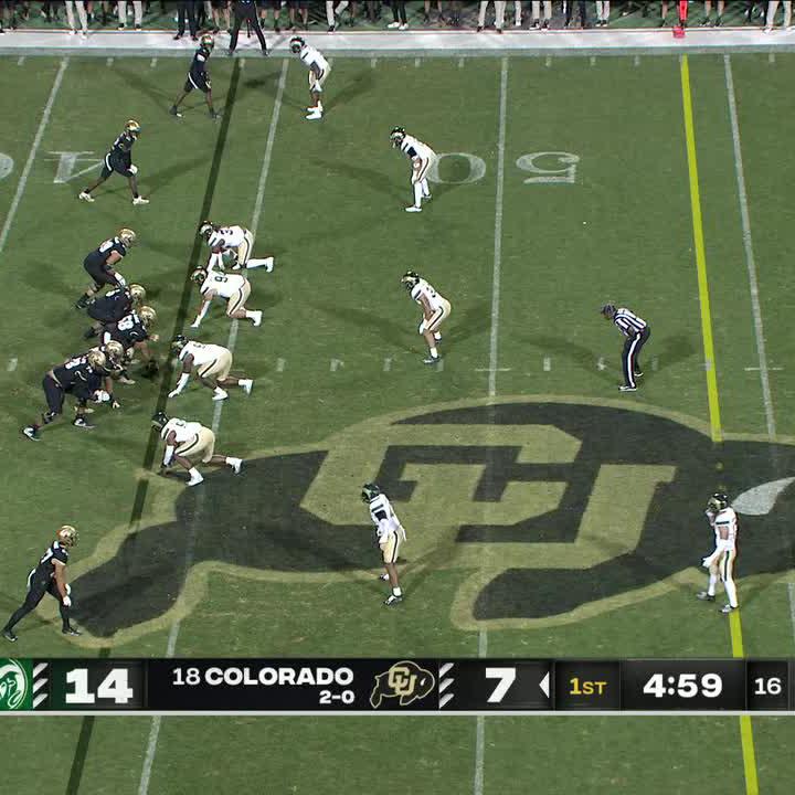 Henry Blackburn was assessed a personal foul after this late hit on Travis Hunter.