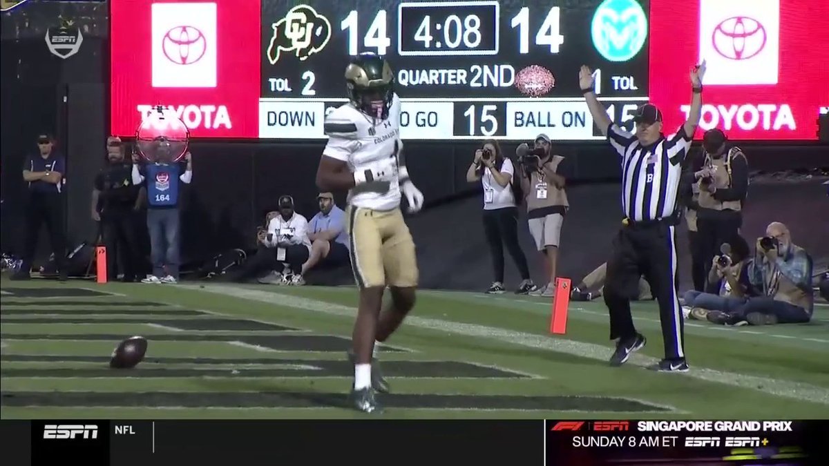 Louis Brown hit the Prime Time celebration after scoring for Colorado State 👀