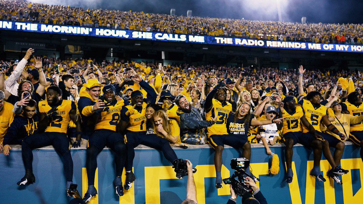 Nothing hits like Country Roads after beating Pitt