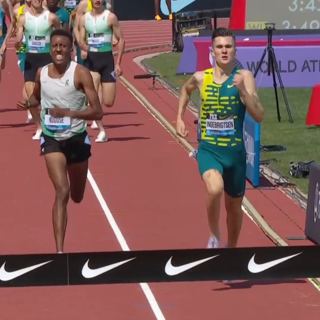 Jakob Ingebrigtsen - 3:43.73 (No. 3 all-time) Yared Nuguse - 3:43.97 (American record, No. 4 all-time) Legendary Bowerman mile at the Prefontaine Classic #EugeneDL