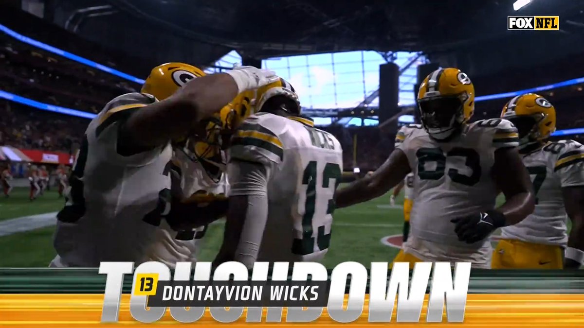 Another rookie gets his first TD! TAY$$ 🙌 #GBvsATL | #GoPackGo 📺: FOX