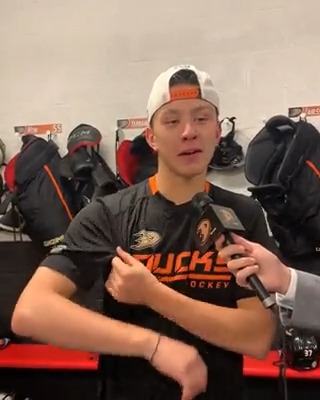 "It's been pretty easy to connect with everyone." Carey Terrance talked about his first goal in a Ducks jersey and building chemistry with this group of players.