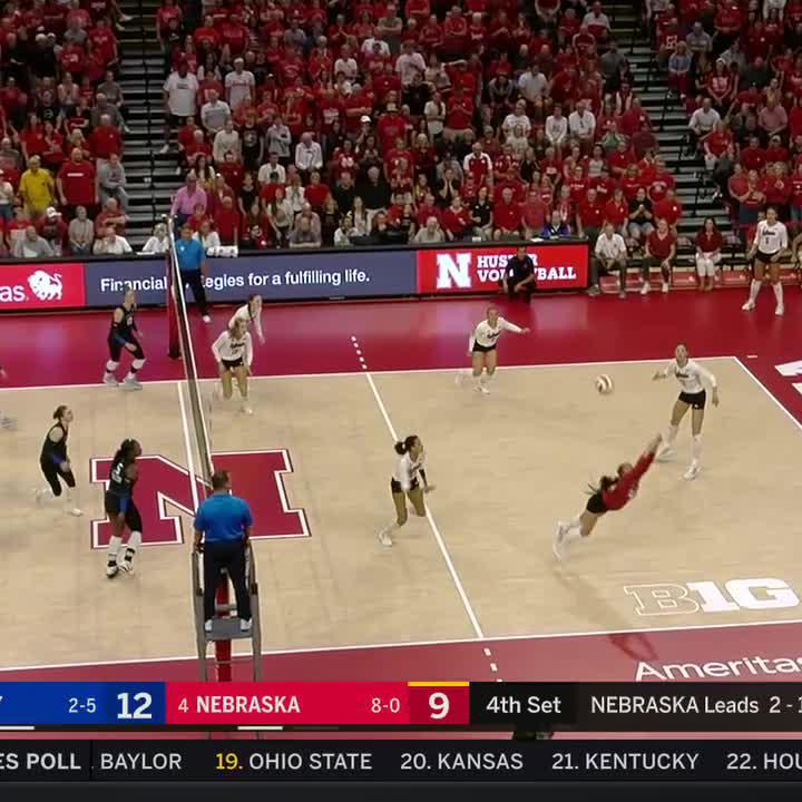 Fill in the blank: This rally was ________? Relive the epic point in No. 4 Nebraska Volleyball's victory over No. 21 Kentucky. 🤯