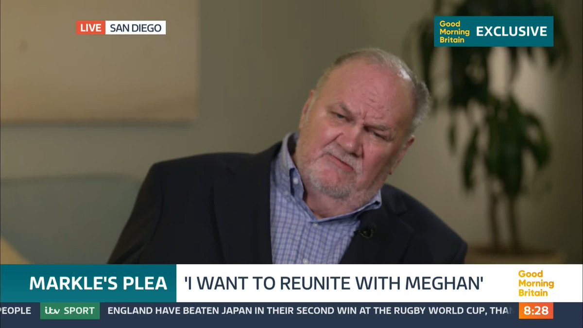 'She is not the person I knew as my daughter' 'I think she has influence on Harry more than he does on her' In an exclusive interview with GMB, Thomas Markle, who has recovered his speech following a severe stroke, shares his hurt of not being able to see his grandchildren.