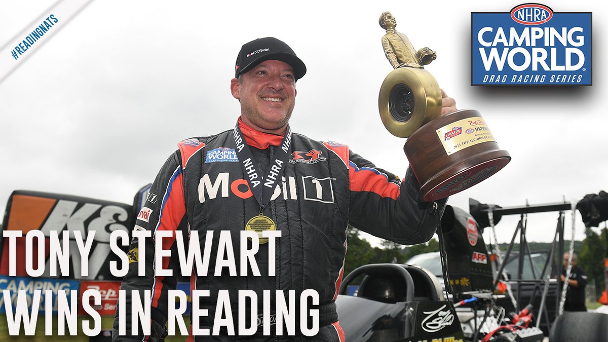 .Tony Stewart collects his second national event Wally and takes over the Top Alcohol Dragster points lead with the win at the @pepboysboys #ReadingNats.
