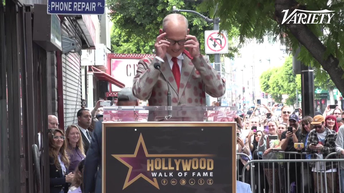 "Here I am, closer to the gutter than ever," says John Waters at his Hollywood Walk of Fame ceremony.
