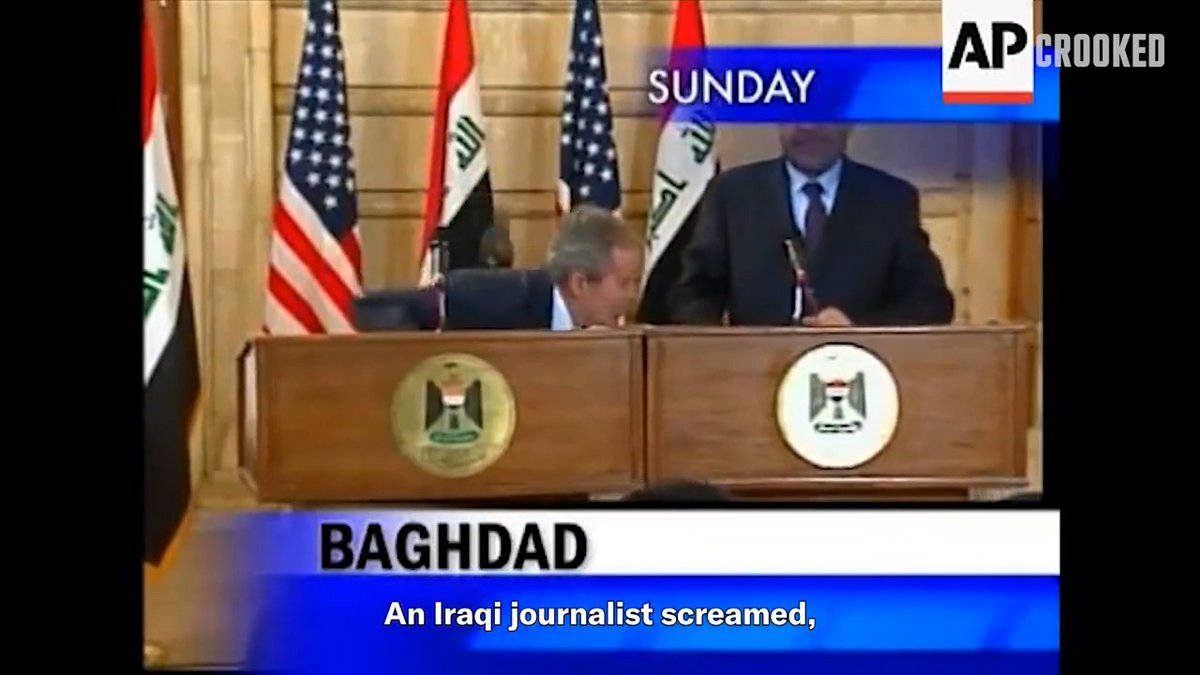 Who remembers the time President George W Bush had a shoe thrown at him during a press conference in Iraq? Watch the full episode of Liberal Tiers for more press conferences that have gone wrong: