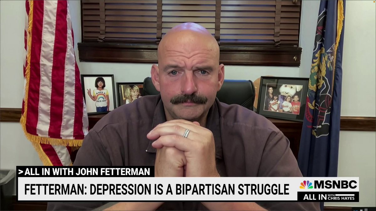 “Depression has always been a bipartisan kind of struggle,” says John Fetterman. “I have a duty and a privilege to be talking about that to people—it is such an important message, and I was grateful and lucky to get the kind of treatment that pulled me out of the darkness.”