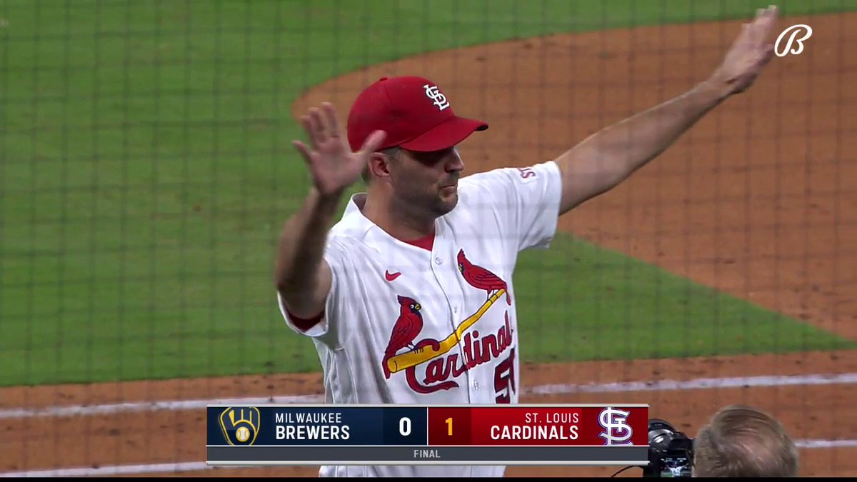 Waino salutes the fans after earning career win no. 200. TV: Bally Sports Midwest Stream: Bally Sports app