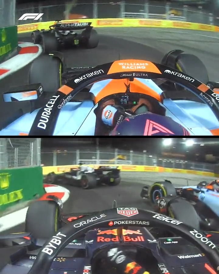Alex Albon bore the brunt of this one 💥😣 #F1 #SingaporeGP