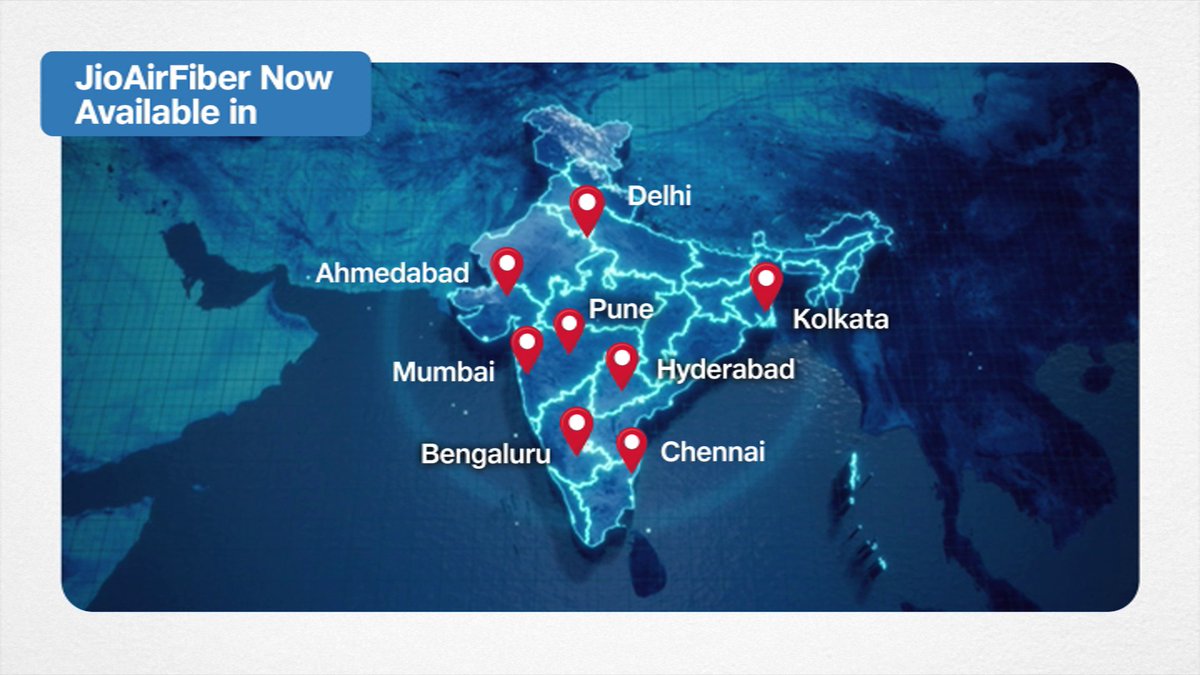 Introducing JioAirFiber! India's latest home entertainment and Wi-Fi service. Now available. #JioAirFiber