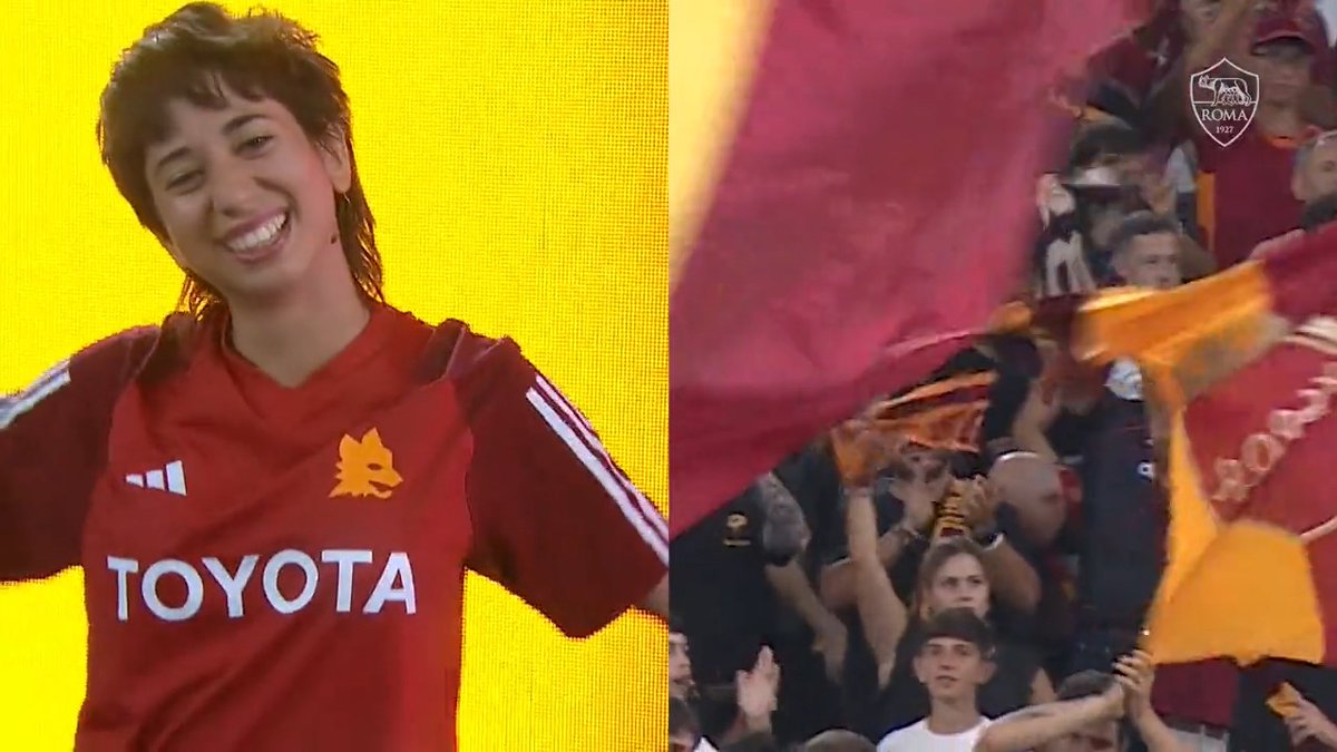 Le emozioni del nostro inno anche in LIS 💛❤️ In occasione della Settimana Internazionale delle Persone Sorde, un'interprete ha tradotto l'inno in lingua dei segni all'Olimpico 🏟️ #ASRoma 🤝 Toyota Motor Italia 🤝 KINTO Italia